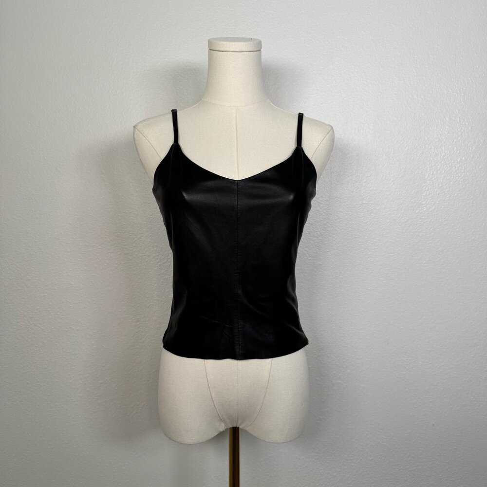 Lamarque Black Leather Cami - Size XS